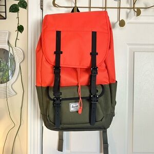 Herschel Supply Company Bold Orange and Olive Backpack